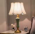 Ceramic Table Lamp with Scalloped Shade — product view 1