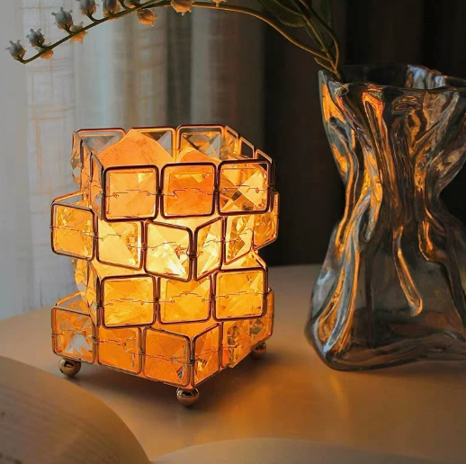 Mosaic-Style Cube Accent Table Lamp — product view 1