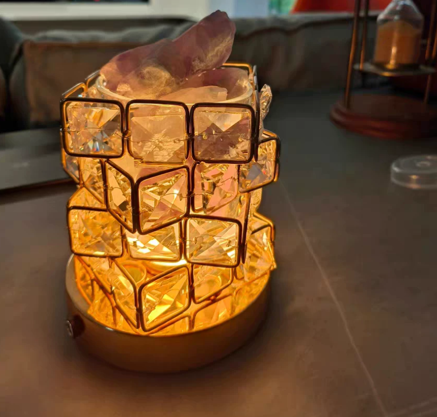 Mosaic-Style Cube Accent Table Lamp — product view 2