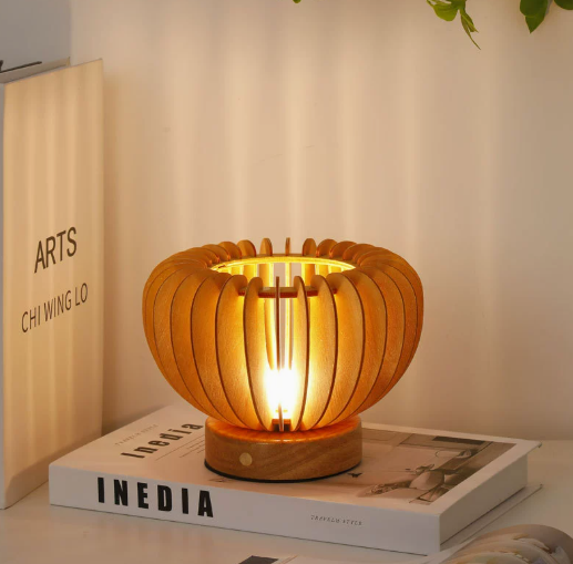 Slatted Wood Accent Table Lamp — product view 1