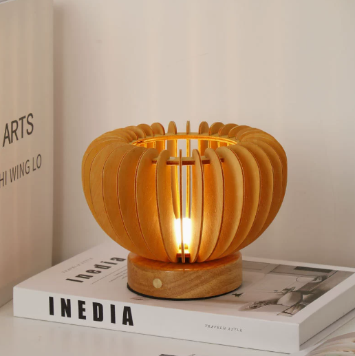 Slatted Wood Accent Table Lamp — product view 2