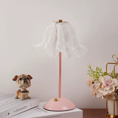 Vintage-Style Glass Table Lamp with Flared Shade — product view 2