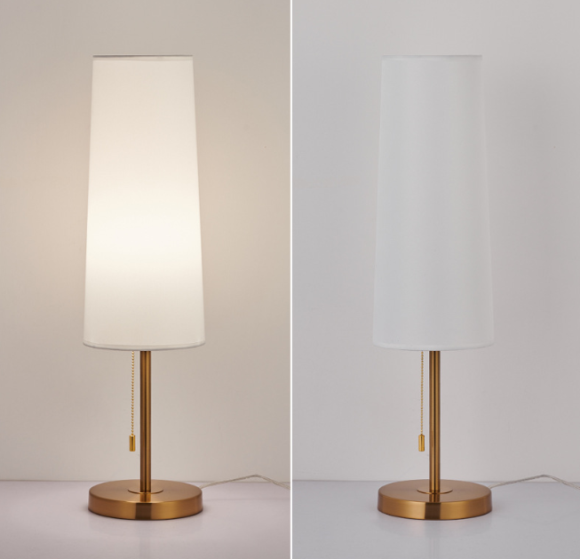 Slim Cylinder-Shade Metal Table Lamp — product view 2