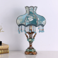 Ceramic Table Lamp with Victorian-Style Beaded Shade — product view 1