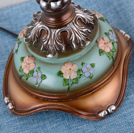 Ceramic Table Lamp with Victorian-Style Beaded Shade — product view 4