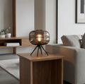 Glass Globe Table Lamp with Metal Tripod Base — product view 1