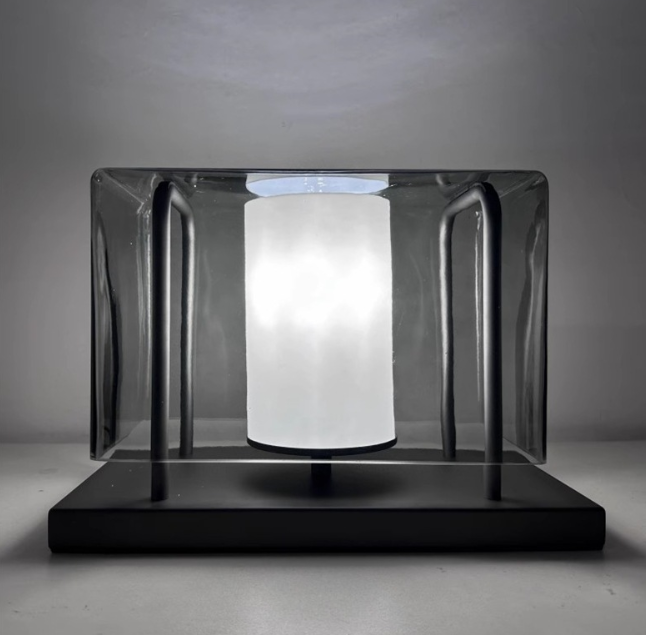 Metal Frame Accent Table Lamp with Cylinder Diffuser — product view 1