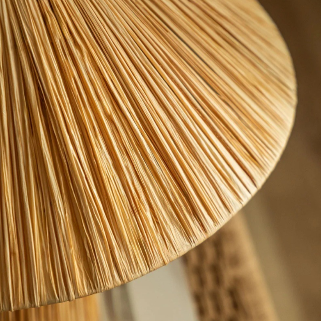 Mushroom-Profile Natural-Fiber Table Lamp — product view 2