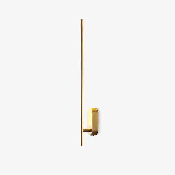 Stick Shaped Brass & Black Metal Wall Sconce with LED