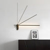 Stick Shaped Brass & Black Metal Wall Sconce with LED
