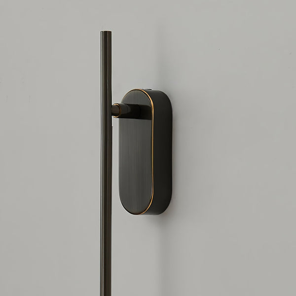 Stick Shaped Brass & Black Metal Wall Sconce with LED