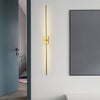 Stick Shaped Brass & Black Metal Wall Sconce with LED