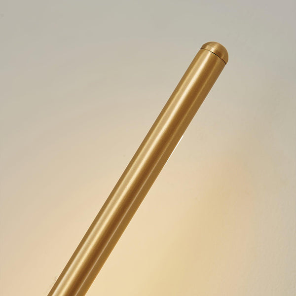 Stick Shaped Brass & Black Metal Wall Sconce with LED