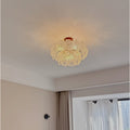 Mint Glass Circular Flush Mount Ceiling Light in interior setting 1