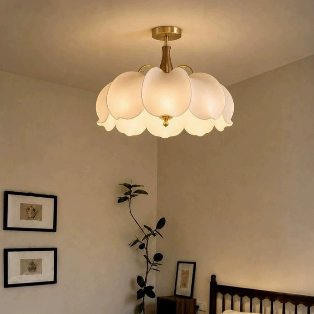 Lotus Petal Flush Mount Ceiling Light in interior setting 2