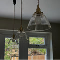 Ribbed Glass and Brass Mini Pendant Light, interior scene 1