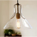 Vintage Clear Glass Brass Accent Pendant Light, interior scene 1