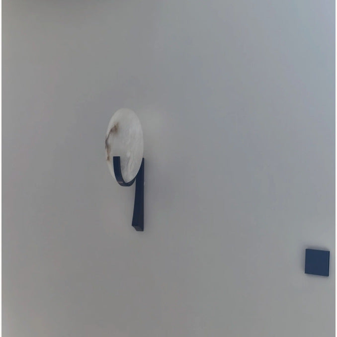 Alabaster-Effect Brass Uplight Wall Sconce interior photograph 2