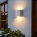 White Travertine-Style Modern Wall Sconce interior photograph 1