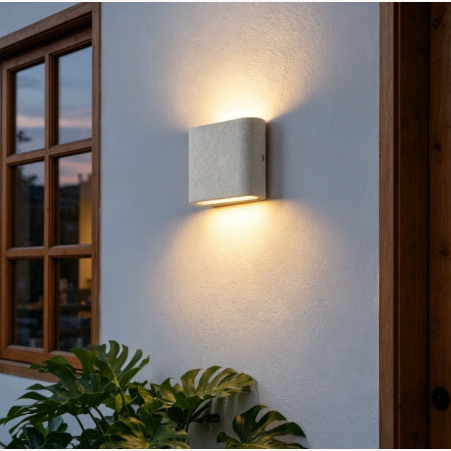 White Travertine-Style Modern Wall Sconce interior photograph 1