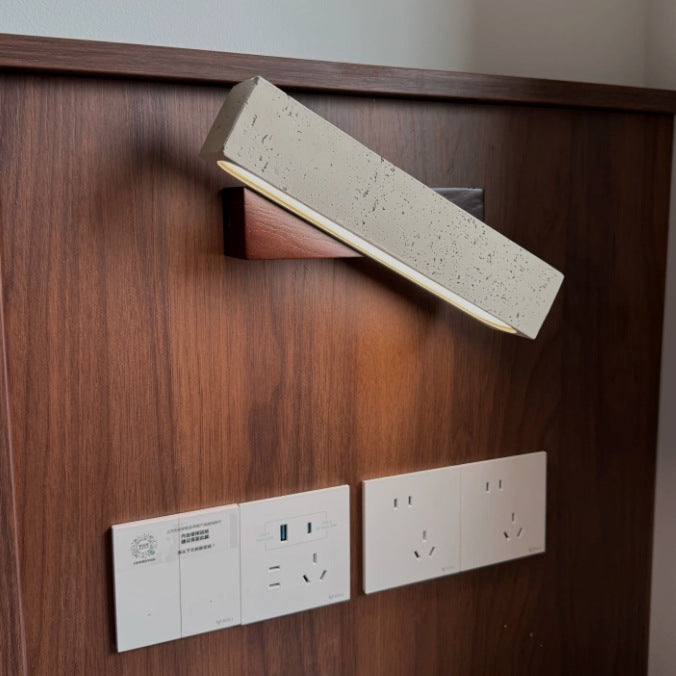 Walnut and Travertine-Effect Adjustable Wall Light interior photograph 2